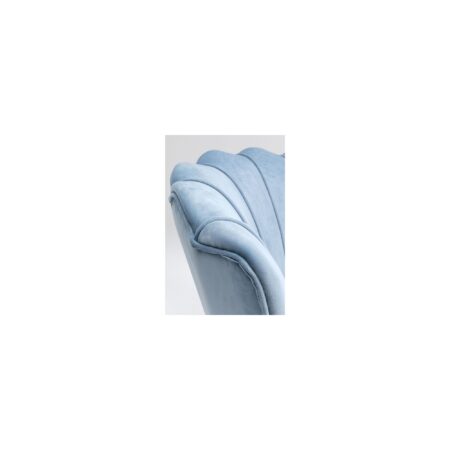 Fauteuil Water Lily velours bleu et acier noir – Image 3