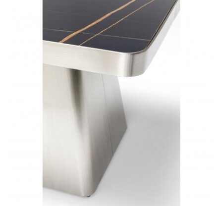 Table d'appoint Miler argentée et noire 60x60cm – Image 2