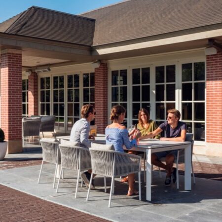 Table de jardin à rallonge Bettini 280x100cm blanche Gescova – Image 3