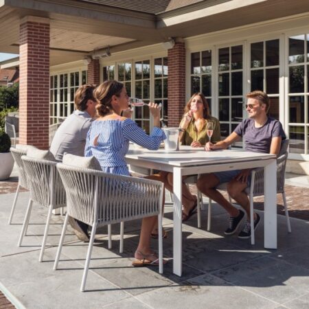 Table de jardin à rallonge Bettini 280x100cm blanche Gescova – Image 5