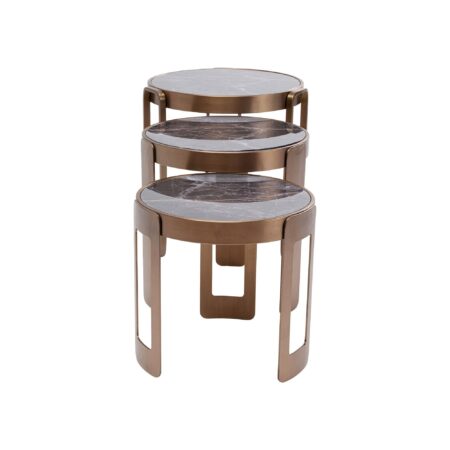 Tables basses Perelli cuivre set de 3 – Image 6
