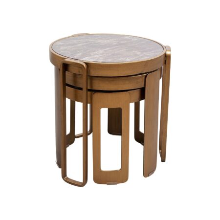Tables basses Perelli cuivre set de 3 – Image 7