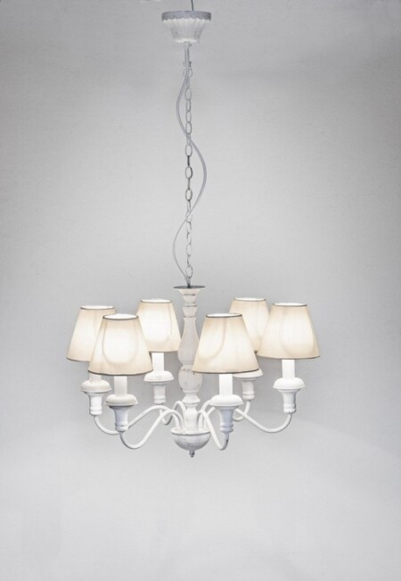 LUSTRE 6BRANCHES STYLISH BLANC – Image 2