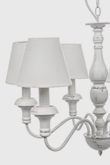 LUSTRE 6BRANCHES STYLISH BLANC – Image 3