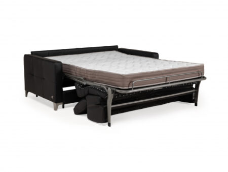 Canapé-lit ECLETTICO - Cuir noir – Image 4