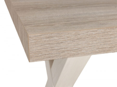 Table à manger YORK pieds croisés - Mélèze & Chêne Cristal Beige – Image 8