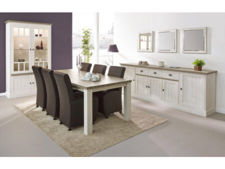 Commode armoire YORK 5 portes - Mélèze & Chêne Cristal Beige – Image 2