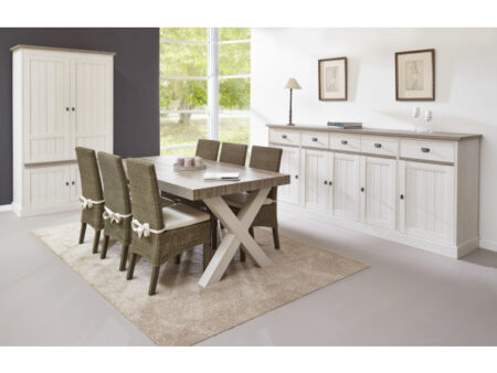 Buffet YORK 5 portes - Mélèze & Chêne Cristal Beige – Image 3