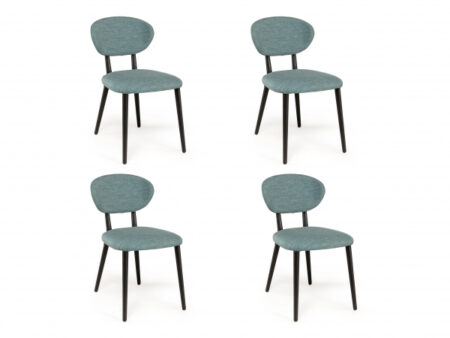 Lot de 4 chaises TORO - Vert émeraude