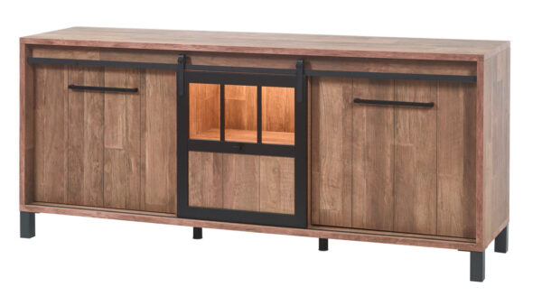 Meubar - Buffets - DR7 - K671 - Vieux teck/Noir mat - 207x90x50cm
