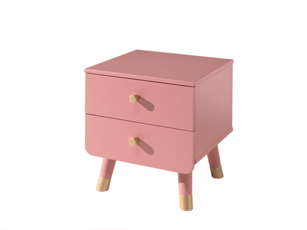 Vipack - Table de chevet Billy - BINA2213 - Rose - 40x45,2x43,2cm