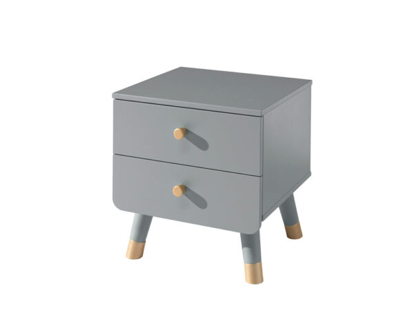 Vipack - Table de chevet Billy - BINA2215 - Gris - 40x45,2x43,2cm