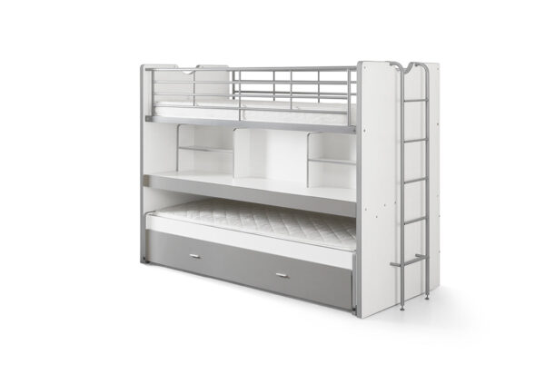 Vipack - Lit superposé Bonny - BONHS8009 - Gris - 101,5x161x221,5cm