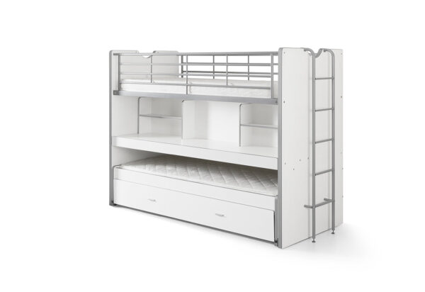 Vipack - Lit superposé Bonny - BONHS8014 - Blanc - 101,5x161x221,5cm
