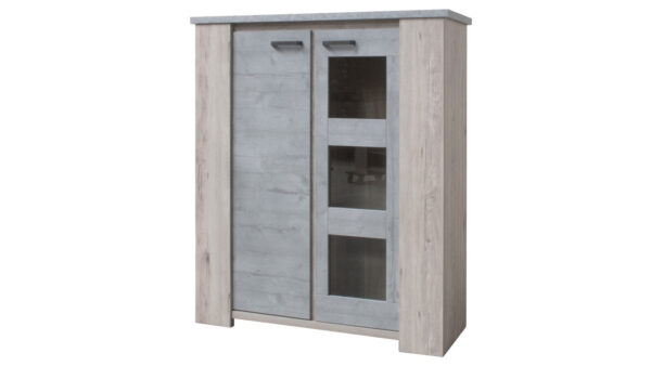 Meubar -  Buffets et vitrines - V6 - K540B - Chêne millénaire gris clair - 140x162x50cm