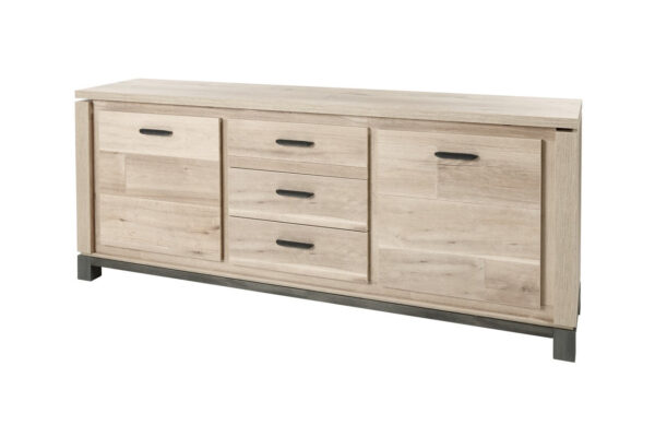 Meubar - Buffets - DR6 - K497 - Vieux chêne/imitation acier - 222x92x50cm