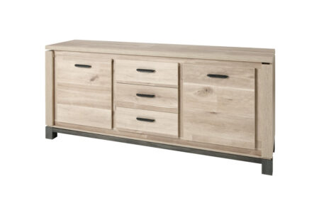 Meubar - Buffets - DR7 - K497 - Vieux chêne/imitation acier - 203x92x50cm