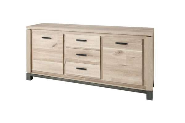 Meubar - Buffets - DR8 - K497 - Vieux chêne/imitation acier - 184x92x50cm