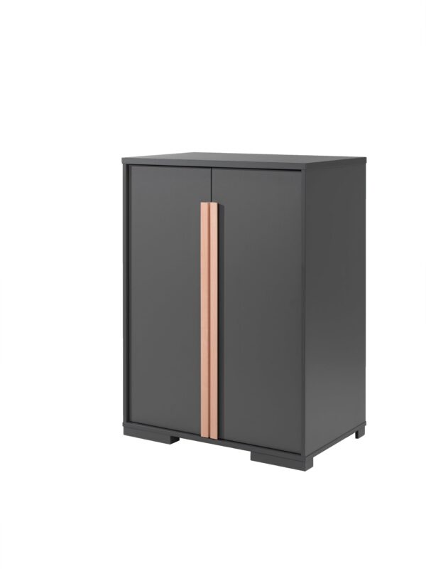 Vipack - Armoire London - LDHSKL80 - Gris - 56x116,2xcm