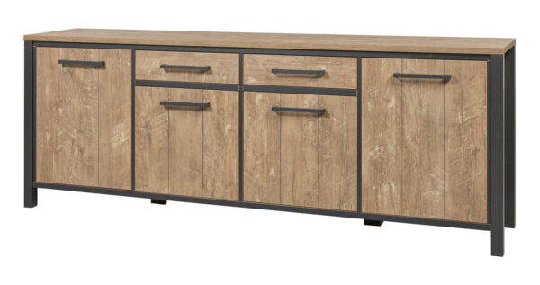 Meubar - Buffets - DR6 - K661 - Teck Orange/Noir - 240x89x50cm