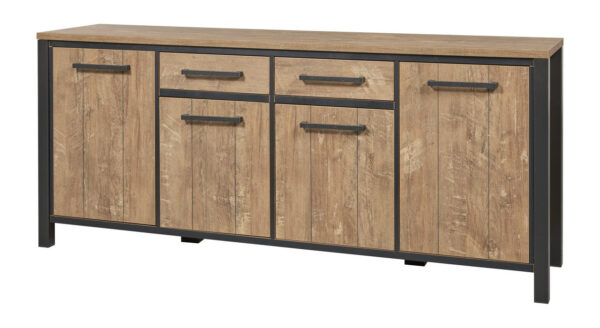 Meubar - Buffets - DR7 - K661 - Teck Orange/Noir - 207x89x50cm