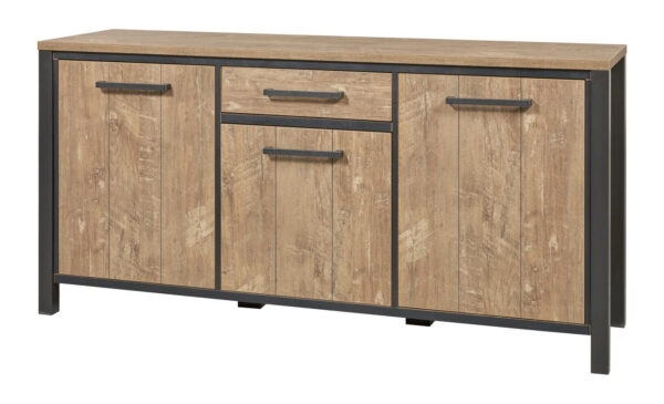 Meubar - Buffets - DR8 - K661 - Teck Orange/Noir - 183x89x50cm