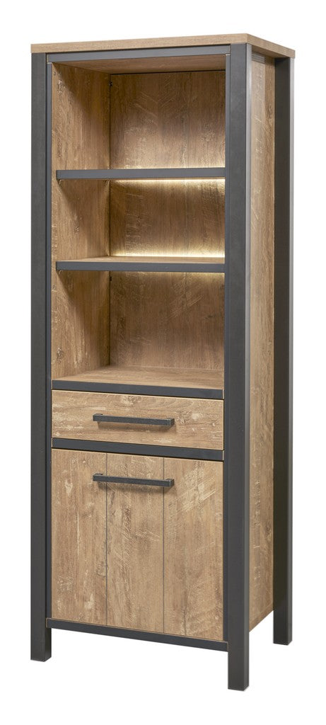 Meubar - Meubles colonne - KB7R - K661 - Teck Orange/Noir - 70x189x50cm