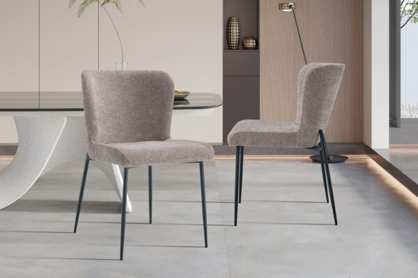 Rousseau - Chaise Lisa Tissu Sable - 85x50x62 cm