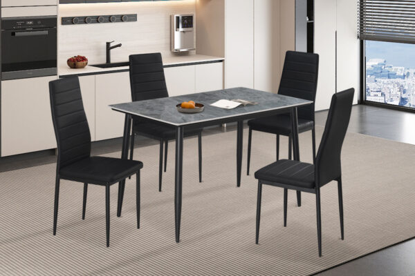 Rousseau - Table Kenzo 120 cm Rectangulaire Gris Pierre - 75x120x70cm
