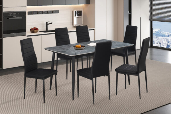 Rousseau - Table Kenzo 140 cm Rectangulaire Gris Pierre - 75x140x80cm