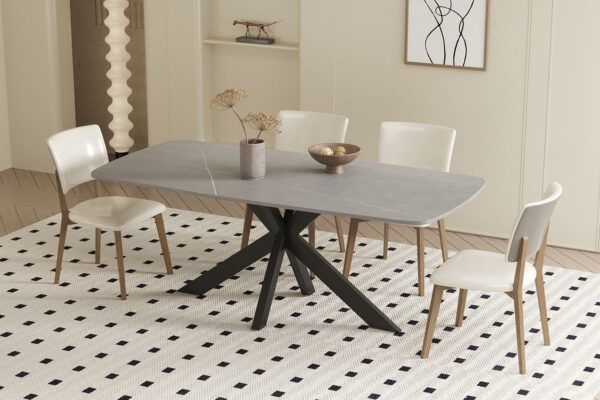Rousseau - Table Apollo 180 cm Ovale Danois Gris Pierre - 76x180x90cm