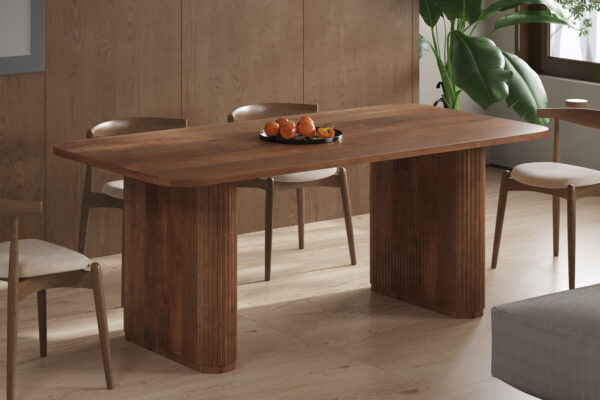 Rousseau - Table Jean 200 cm Ovale Danois Bois de Manguier Marron clair - 77x200x100 cm
