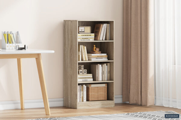 Rousseau - Bibliothèque Space 3 étagères Sonoma - 110x55x36 cm