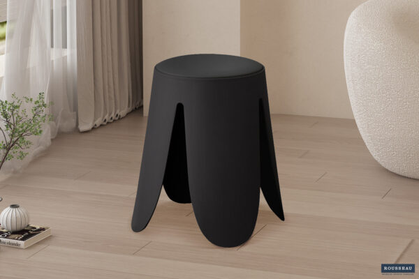 Rousseau - Tabouret Astin PP Noir - 46x30x30 cm