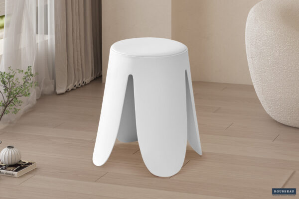 Rousseau - Tabouret Astin PP Blanc - 46x30x30 cm