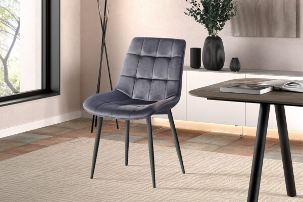 Rousseau - Chaise Juta Velours Taupe - 82x50x59 cm