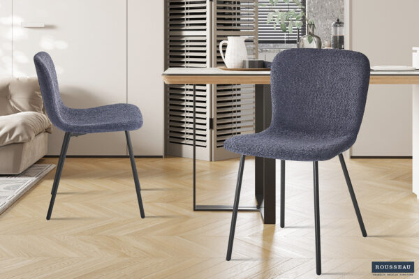 Rousseau - Chaise Susan Boucle - Gris foncé - 77x45x52 cm