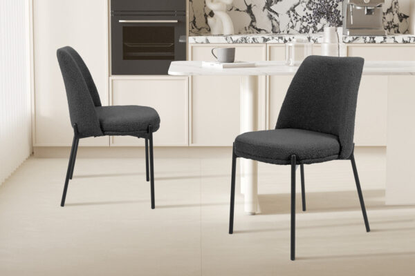 Rousseau - Chaise Ella Tissu Gris - 83x48x57 cm