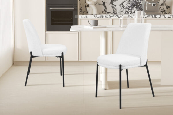 Rousseau - Chaise Ella Tissu Blanc - 83x48x57 cm