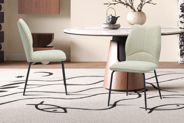 Rousseau - Chaise Lara Tissu Ecru - 88x47x60 cm