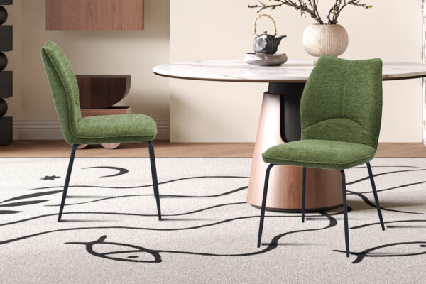 Rousseau - Chaise Lara Tissu Vert - 88x47x60 cm