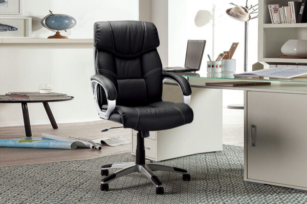 Rousseau - Chaise de bureau Dali PU Noir - 111x65x71 cm