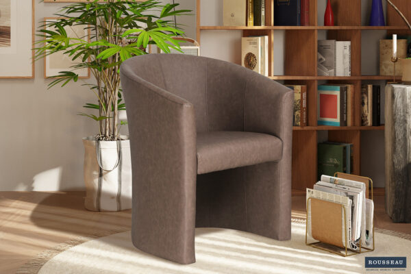 Rousseau - Siège baquet Charlie Vintage PU Marron Clair - 81x64x62 cm