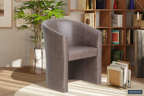 Rousseau - Siège baquet Charlie Vintage PU Marron Foncé - 81x64x62 cm