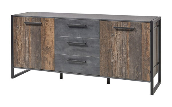 Meubar - Buffets - DR8 - K646 - Bois de marine foncé/Gris - 192x87x50cm