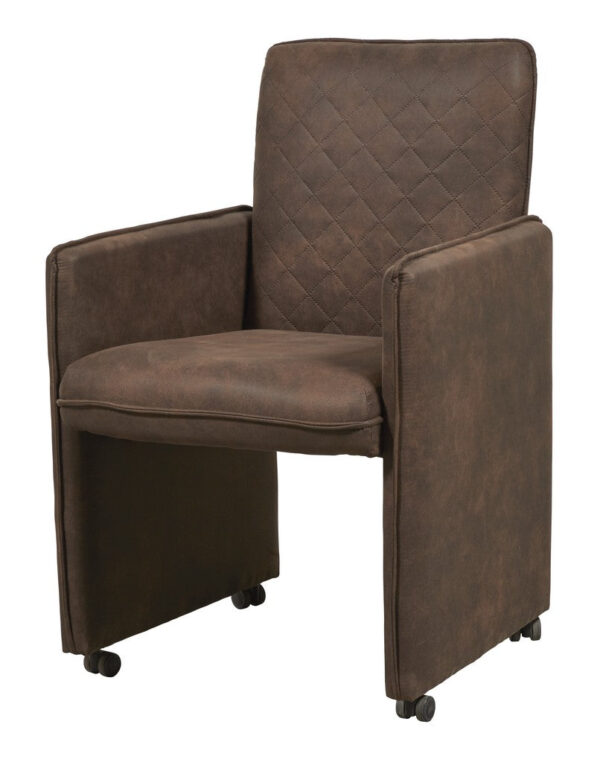 Meubar - Chaises - STBILLYF29 - Cuir artificiel - Marron foncé - 50x86x45cm