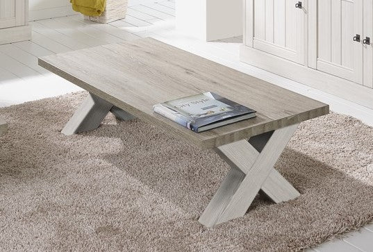 Meubar - Tables basses - T13XL38-K465-K550 - Mélèze/Chêne cristal marron clair - 135x43x68cm