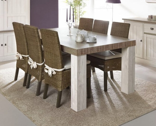 Meubar - Tables à manger - T17LL80-K465-K550 - Mélèze/Chêne cristal marron clair - 164x76x100cm