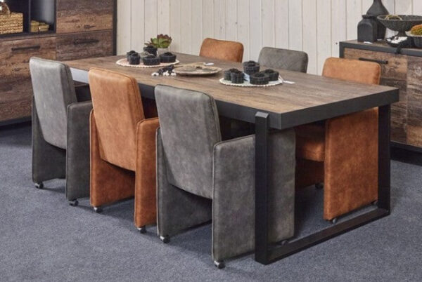 Meubar - Tables à manger - T19UM80-K028-K640BL - Bois de navire foncé - 184x70x100cm