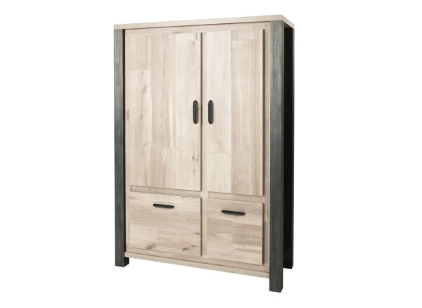 Meubar - Vaisseliers - BAR6 - K497 - Vieux Chêne/Imitation acier - 130x189x50cm